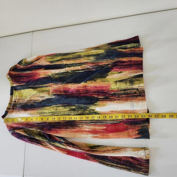 Simply Vera Vera Wang Women's Long Sleeve Top Size S Multicolor Abstract Print - Picture 5 of 7
